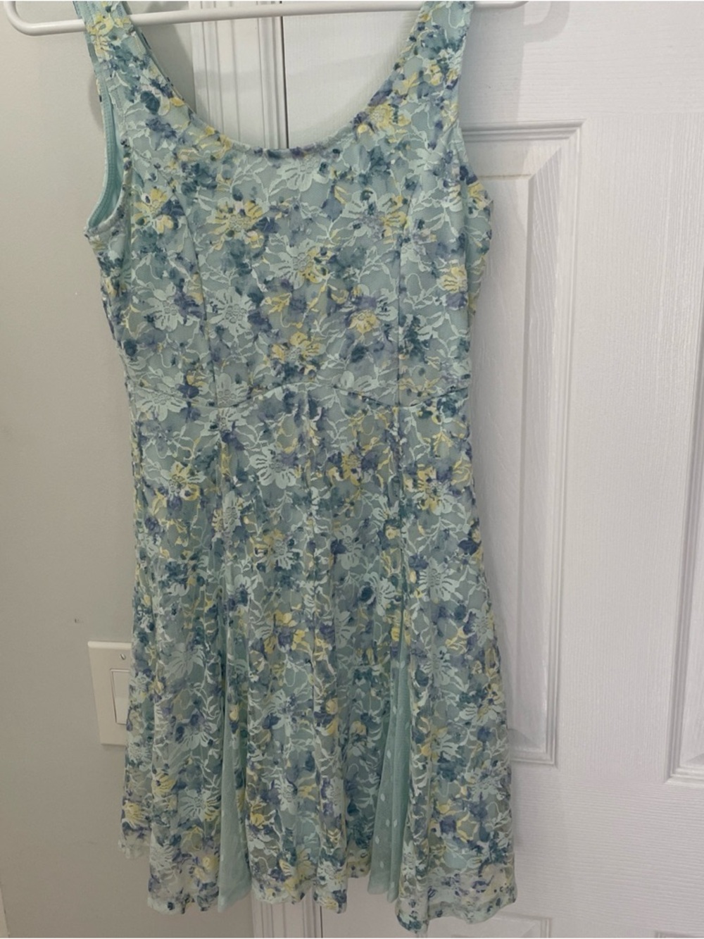 Disney CINDERELLA Sleeveless Floral Lace A-Line Dress in Light Blue
